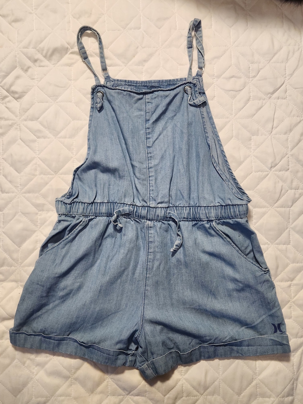 Hurley Light Blue Denim One-Piece Romper